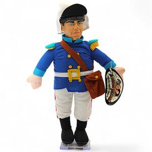 The Three Stooges Moe Collectible Plush Doll 12" Blue Uniform & Bag  Officially